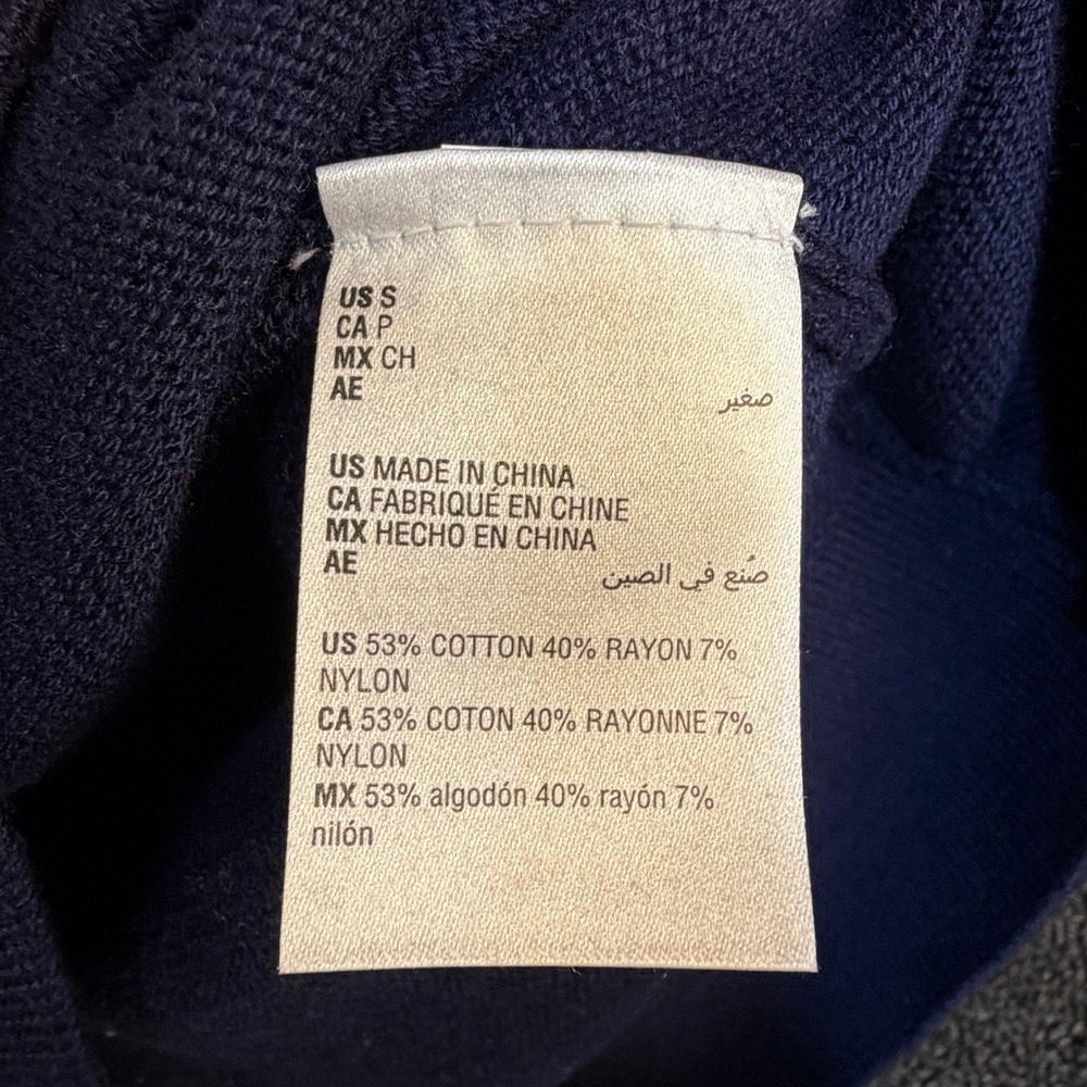 Style & Co Navy Blue Rainbow Stripe Knit Pullover Hoodie Sweater Mens Small HO20 - Picture 5 of 7